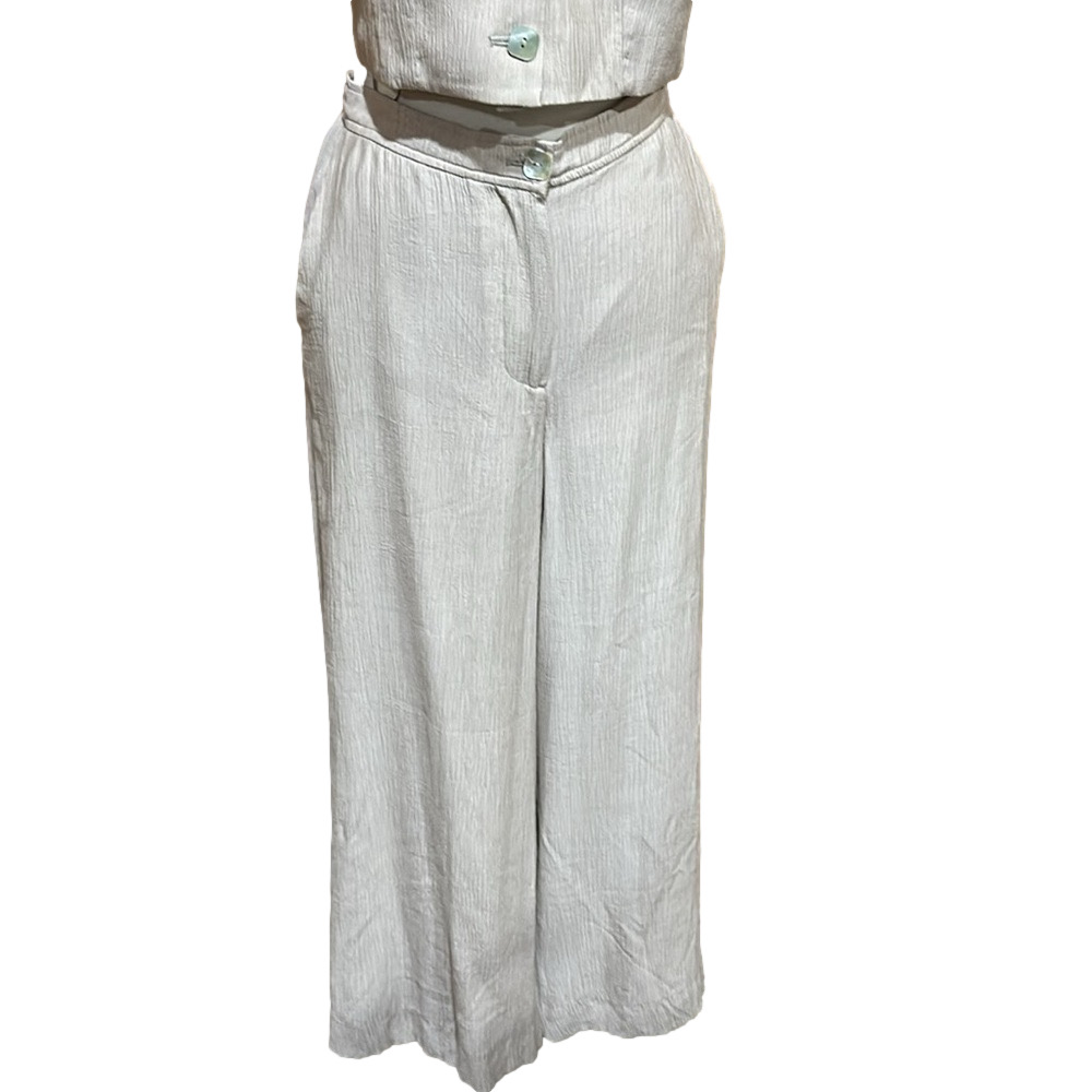 Jason Wu Wide Leg 2-Piece Crinkle Gauze Pant Set Size Small - NWT - Picture 3 of 13
